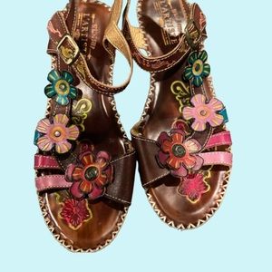 L’Artiste Sandal Heels - Size 10 - Velcro Ankle Strap